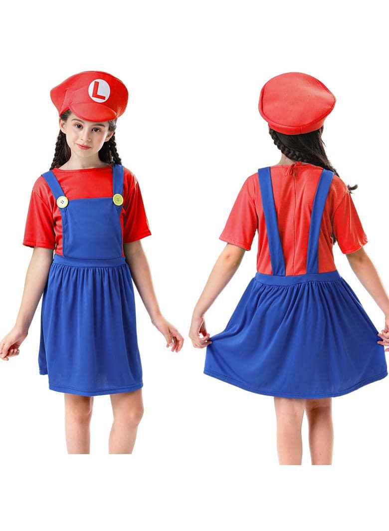 Mario Costume Luigi Costume Set, Luigi Costume, Bros Cosplay Costume, Boys, Girls Outfit for Carnival, Fancy Dress Costumes
