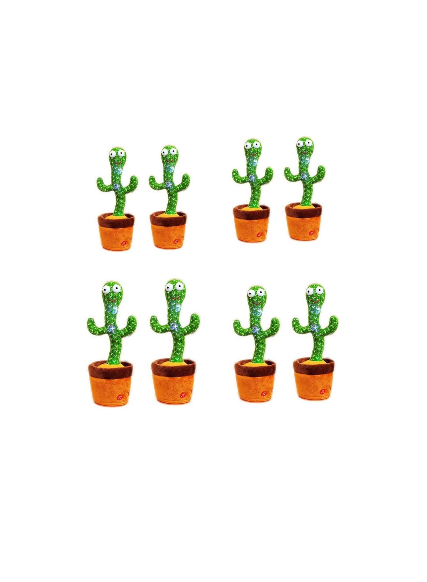 8 Pcs Electric Dancing Plant Cactus Plush Stuffed Toy