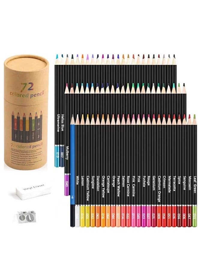 KALOUR Colored Pencils for Adult Coloring Book,72 Colors Set,Artists Soft Core with Vibrant Color,Ideal for Drawing Sketching Shading,Coloring Pencils for Adults Beginners kids
