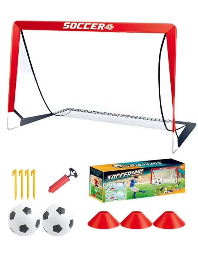 Youth Soccer Backyard Set, Soccer Nets Training Equipment,Soccer Ball+Football Net+Soccer Training Goals,Indoor Outdoor Games Practice Portable Set For Kids Adults,Perfect Soccer Gift