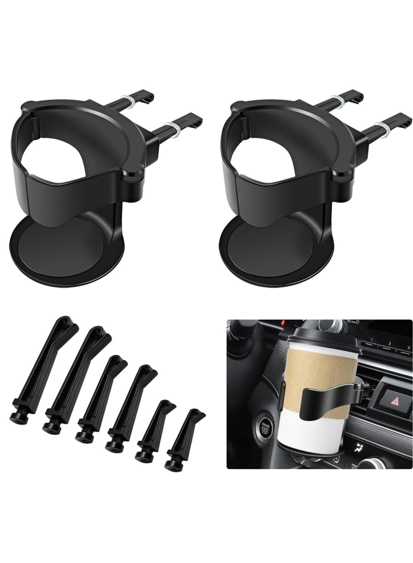 Car Cup Holder, Universal Adjustable Car Vent Cup Holder with Expander for Beverages and Bottles