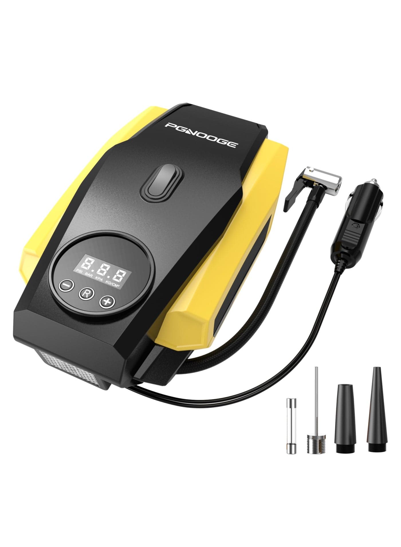 PGNOOGE 150 PSI Tyre Inflator,Portable Air Compressor with LED Flashlight, Tire Inflator with Digital Display, DC 12V, Auto-off, Car Tyre Pump for Motorcycle Ball, air compressor for car, tire inflator portable air compressor, air compressor pump, car tire air compressor, air pump for car tires portable, inflator air pump, tire air pump, air pump for car tires, tire pump for car, car pump