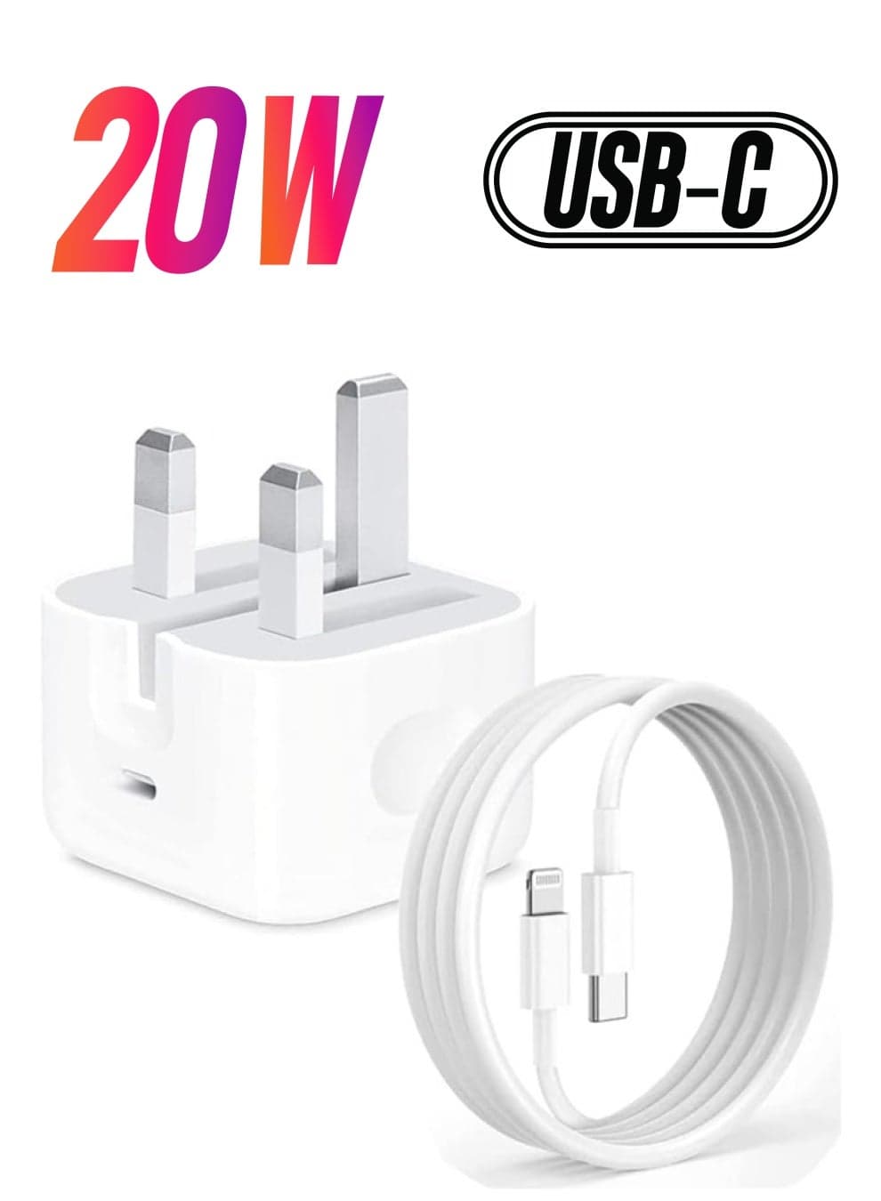 iPhone 20W Fast Charger | USB C Wall Fast Charger with USB C to Lightning Cable 1M Compatible with iPhone 14/14 Pro/14 Pro Max/13/12/SE2020/11/XR/XS Max/X/iPad