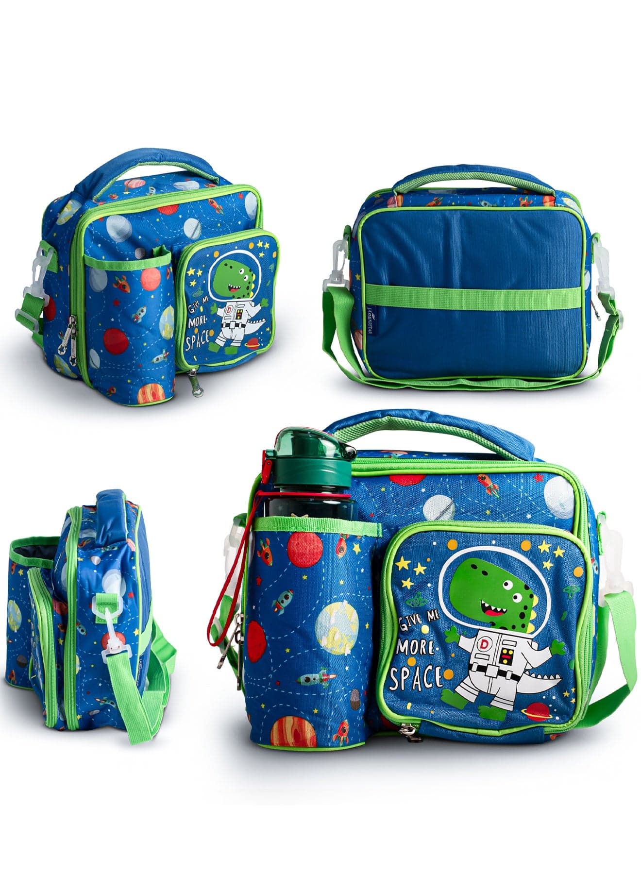 Baybee Insulated Lunch Bag for Kids, Lightweight Kids Lunch Bag for School with Bottle Holder & Carry Handle | Travel Lunch Bag for Toddlers Childrens for Age 3+ Years (Dinosaur)