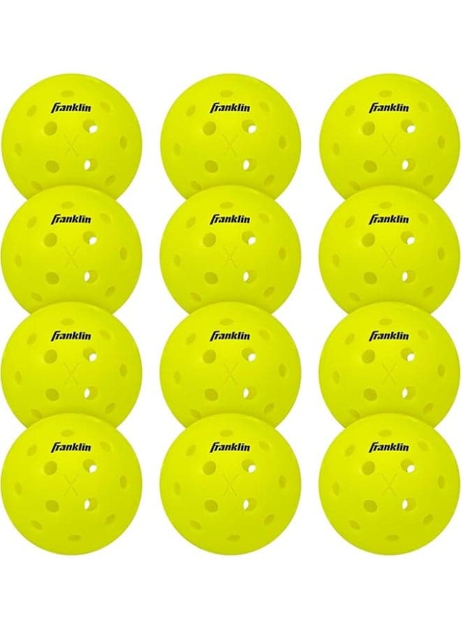 X-40 Outdoor Pickleballs Pack of 12 | USA Pickleball (USAPA) Approved | Official US Open Ball | Durable Precision-Drilled Holes | Consistent Bounce & Flight | Clubs & Tournaments