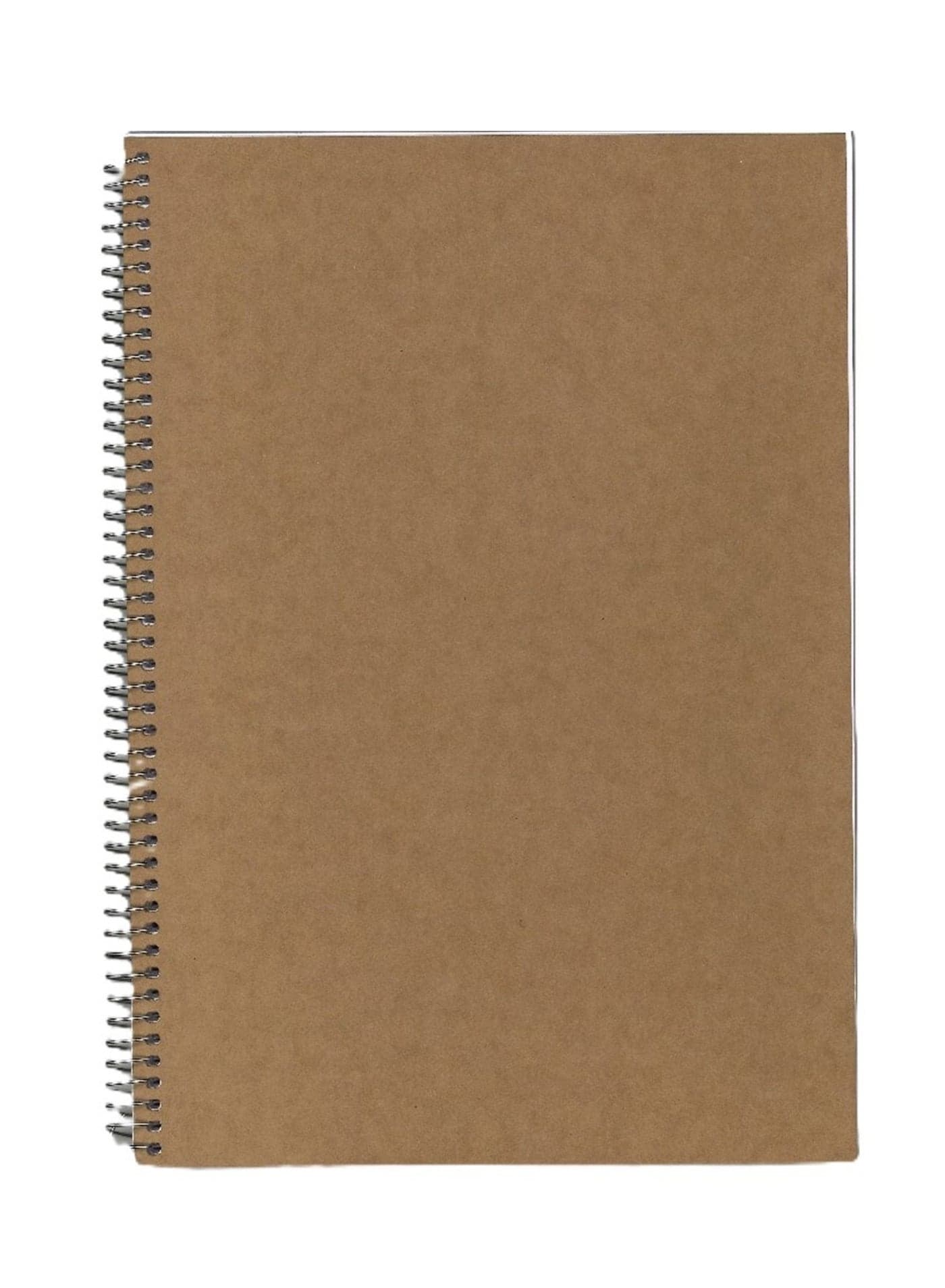1-Piece A4 Size Spiral Binded Ruled Notebook 100 Sheets Kraft Brown Cover Cream Sheets