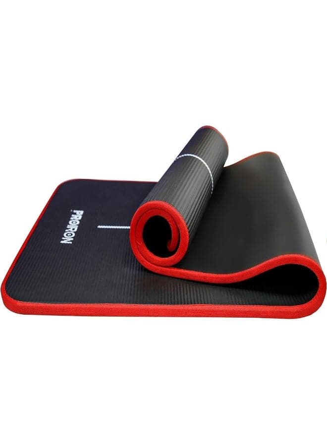 PROIRON Yoga Mat Non-Slip Eco Friendly NBR All-Purpose 10mm Thick Exercise Mat High Density Anti-Tear Pilates Mat with Carrying Strap for Yoga Pilates and Gymnastics - 183cm x 66cm x 1cm - Black