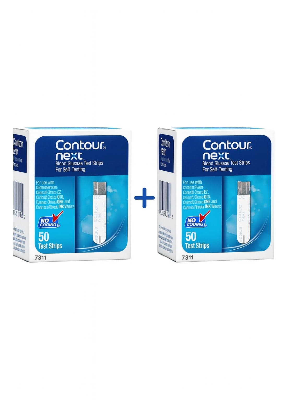 Contour Next Test Strips 50 Count × 2 | No Coding | Compatible with Contour Meters