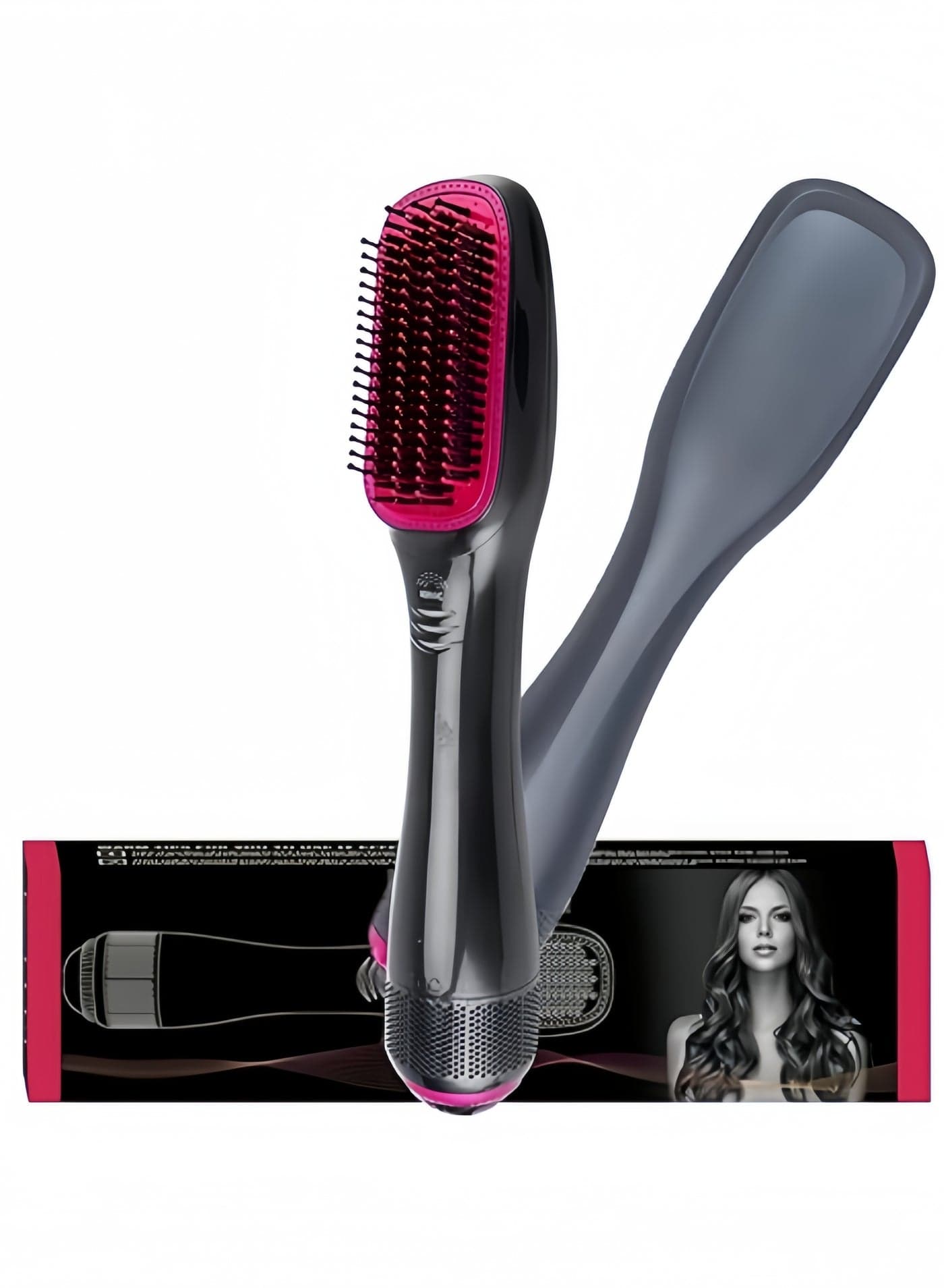 3 in 1 Hair Dryer Brush & Straightener Brush, Ceramic Tourmaline Ionic Hot Air Brush for All Hair Types