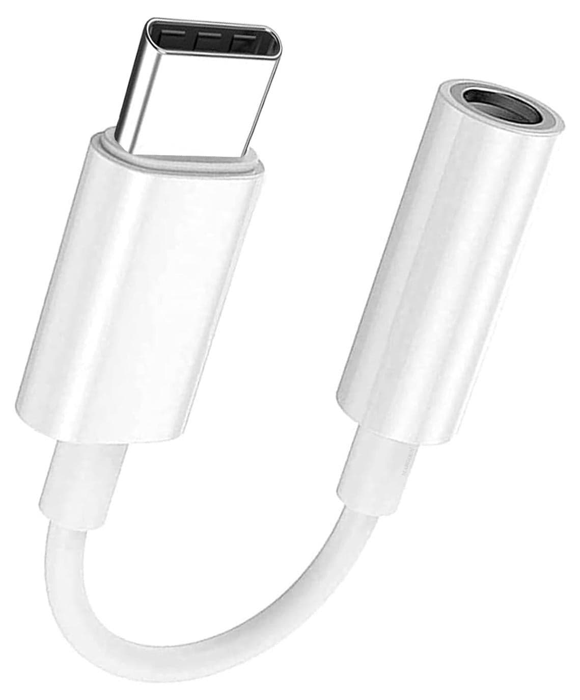 USB C to 3.5mm AUX Jack Adapter Type C to Headphone Jack Adapter - White