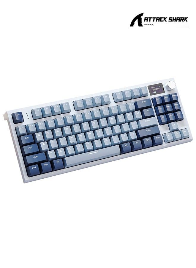 K86 75% Wireless Mechanical Keyboard,Triple Mode Bluetooth5.0/2.4G/USB-C,87 Keys Hot Swappable RGB Backlit Gaming Keyboard with Knob & 1.2" TFT Screen Display for WIN/MAC