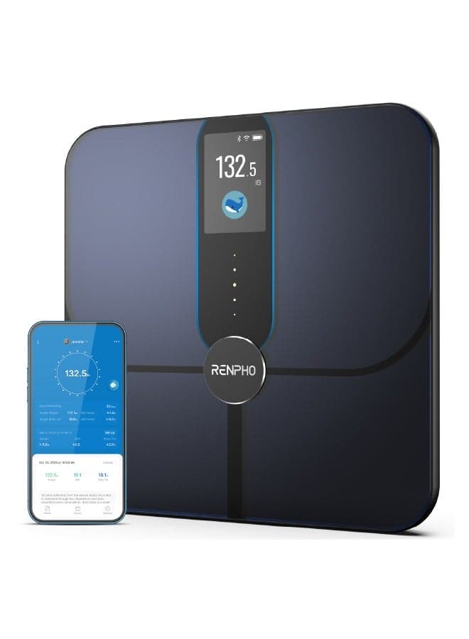 RENPHO Smart Scale, Body Composition Scale with TFT LCD, Scale for Body Weight with 18 Metrics, Wi-Fi Scale with BMI, Body Fat, Muscle Mass, Rechargeable, Elis Nova