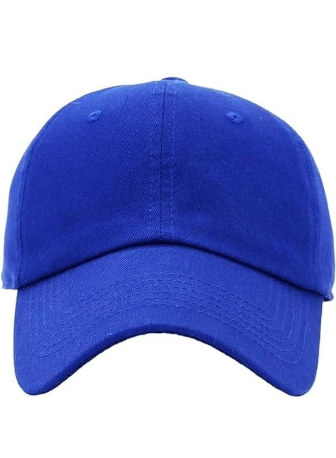 100% Cotton Blue Baseball Dad Cap - Adjustable Size Hat for Running, Workouts, and Outdoor Activities - Baseball Cap for Men and Women
