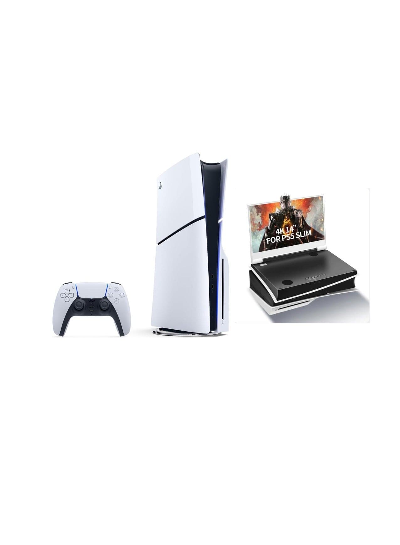 PlayStation 5 SLIM Disc + G-STORY 14" Inch IPS 4k 60Hz Portable Monitor G-Story 14" LED 4K Portable Gaming Monitor For PS5 Slim