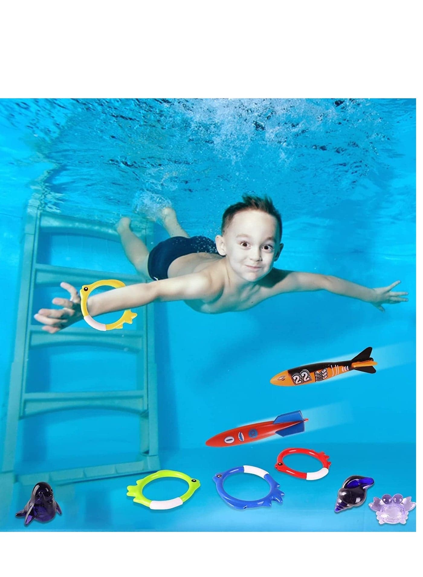 Spinning Dive & Torpedo Pool Toys (Sea Squad/Shark Dive Stick)