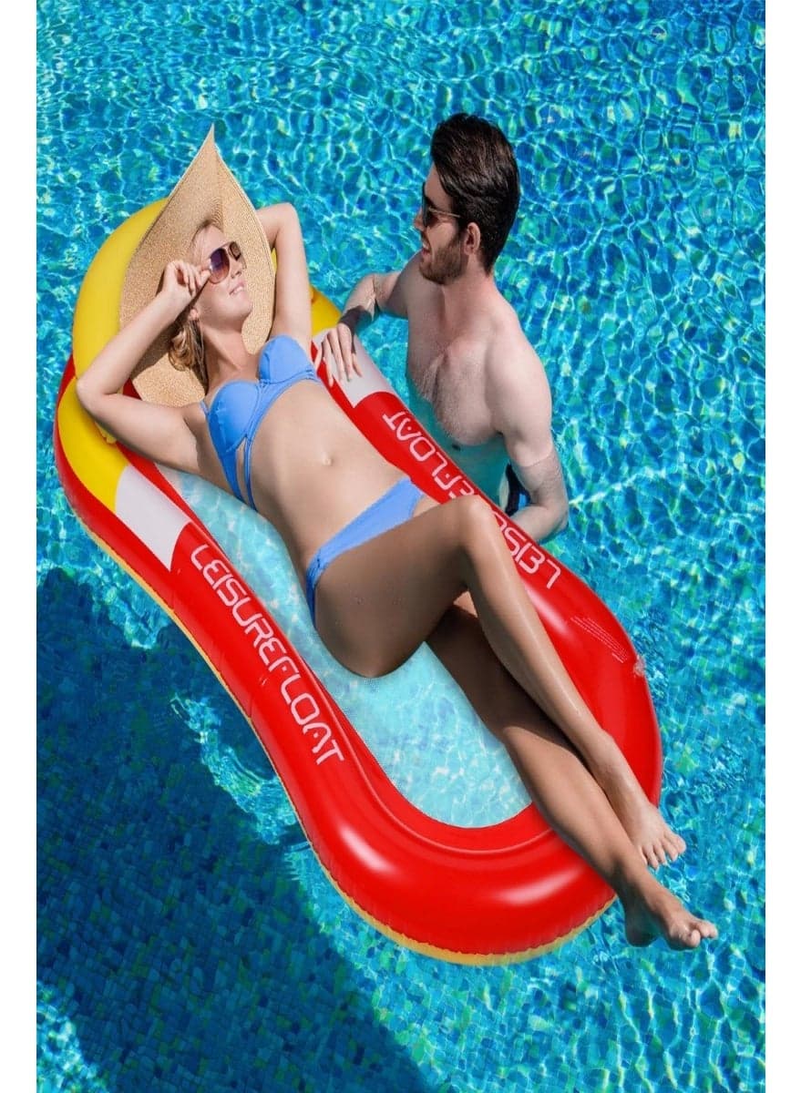 Pool Inflatables Lilo,Inflatable Pool Floats Rafts for Adults,Relax Swimming Pool Lounger,Water Floating Hammock Mattress Pool Noodle Toys Sunbath Air Beds for Beach,Tanning,Paddling