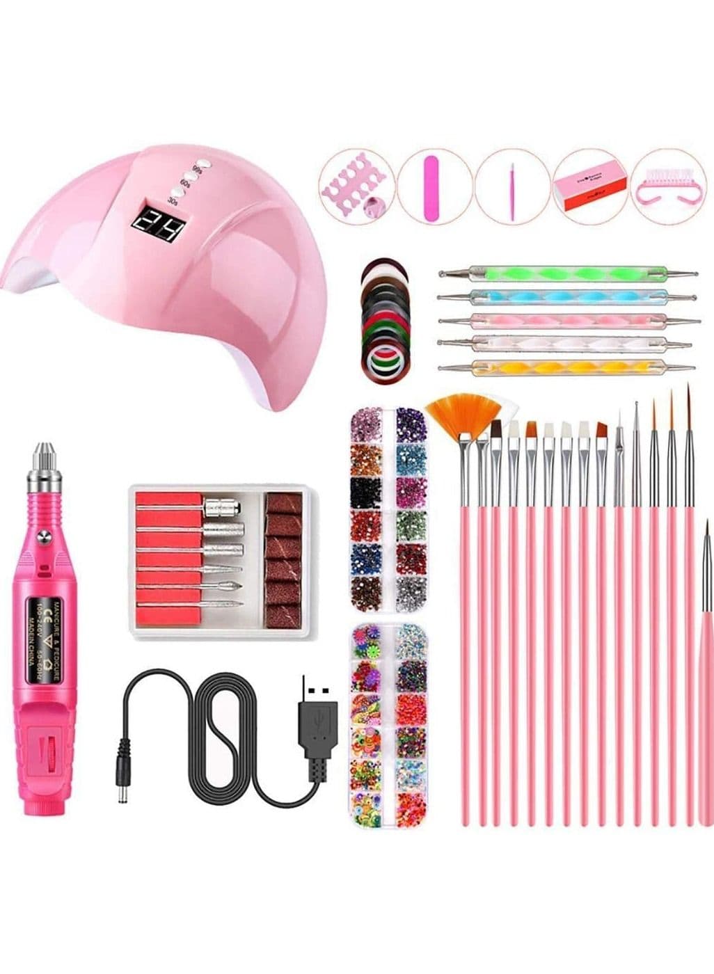 Portable UV Lamp LED Dry Nail Kit Manicure EU