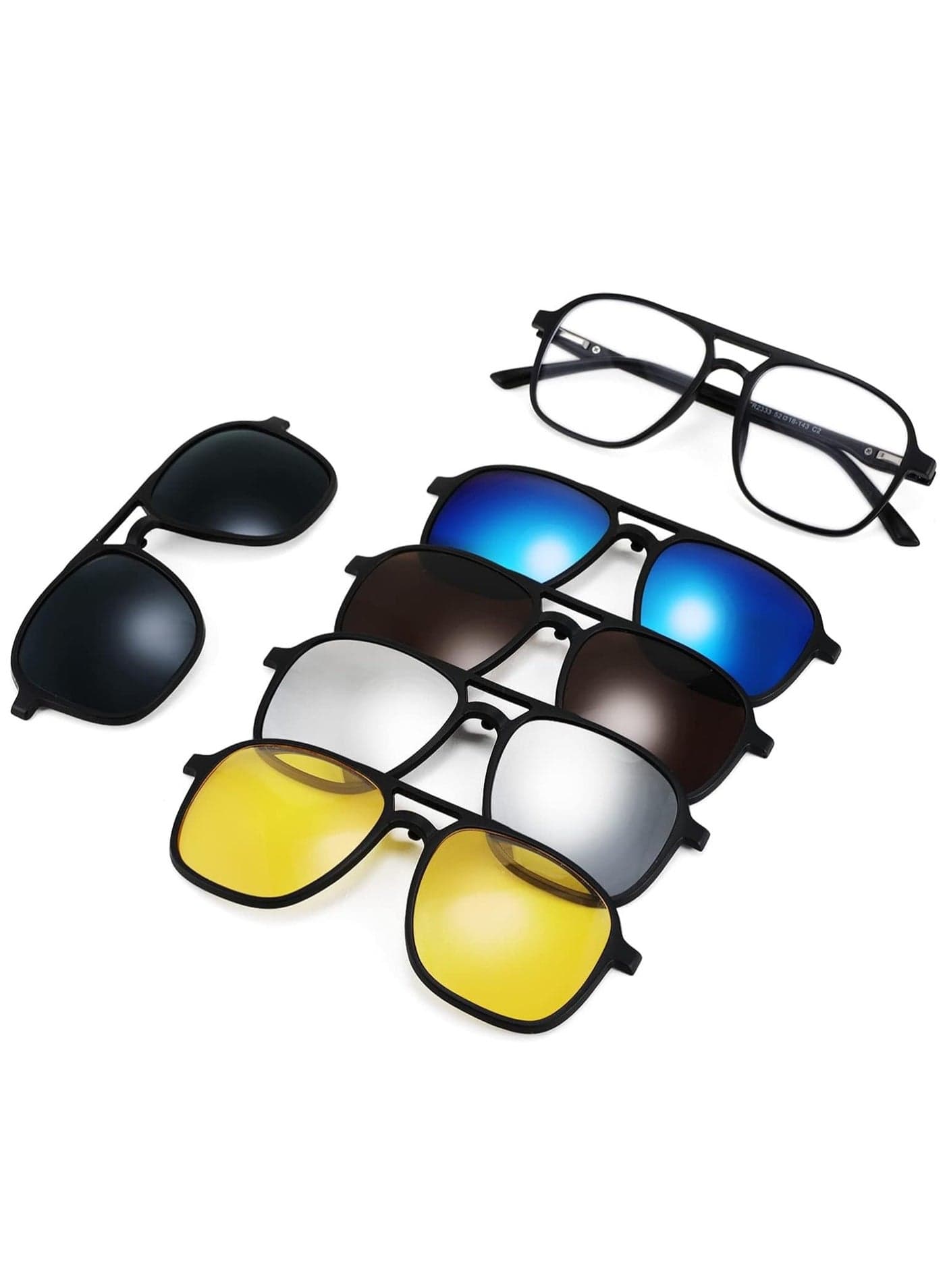 Magnetic Clip on Sunglasses with TR90 Frame and TAC Lenses Set for Men and Women Perfect for Night Driving