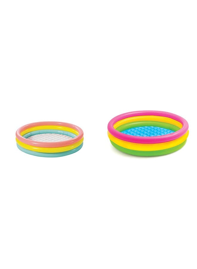 Intex 3 Ring Multicolor Portable Inflatable Baby Pool – Assorted Styles, Soft Floor, Durable Vinyl, Compact & Lightweight – 114x25cm, 118L Capacity (Assorted Styles)