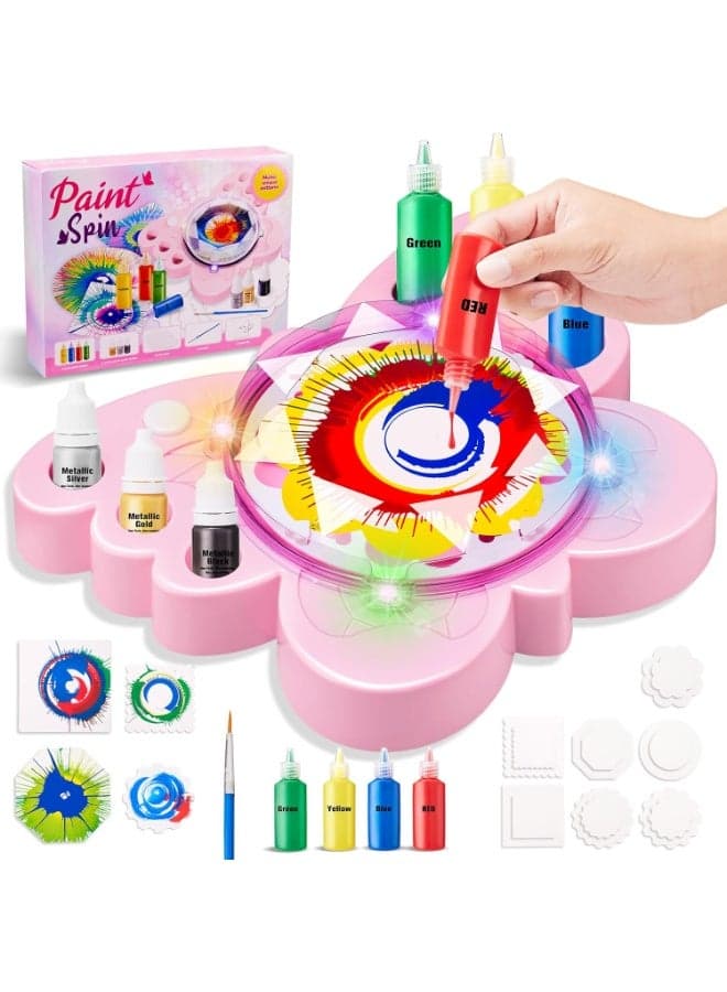 Paint Spin Art Machine Kit for Kids, Arts and Crafts for Kids Ages 4-8, Cool Painting Spinner Toys Kits Set with Paints, Artboards & Brushes, Birthday Gifts for Boy Girl Ages 6-12