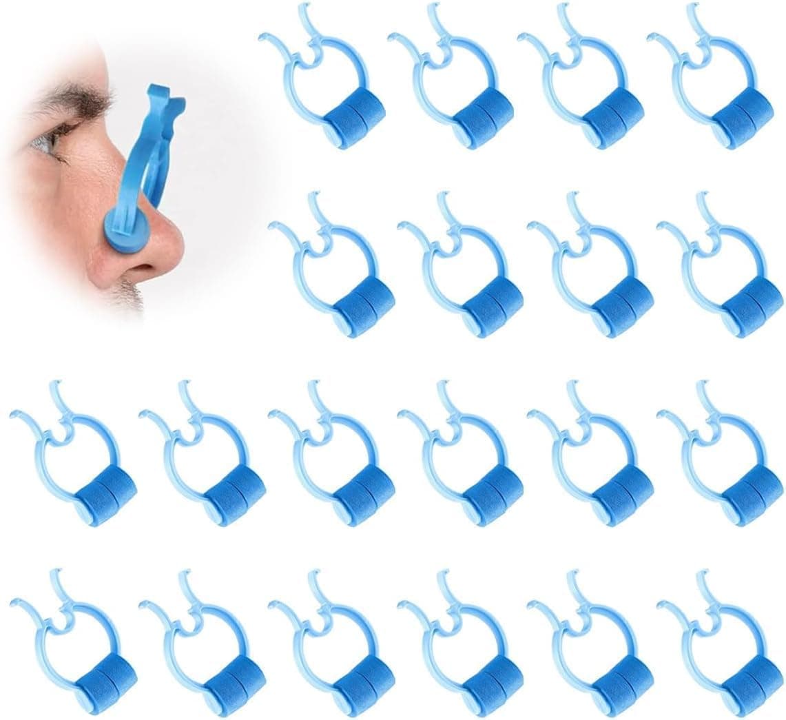 20 Piece Sponge Nose Clip, Breathing Training Nose Clip, Lung Function Test Nose Clip, Foam Nose Plug Clip, Nose Blood Stopping Clip, Used to Snore and Prevent Swimming in Accidents or Emergencies
