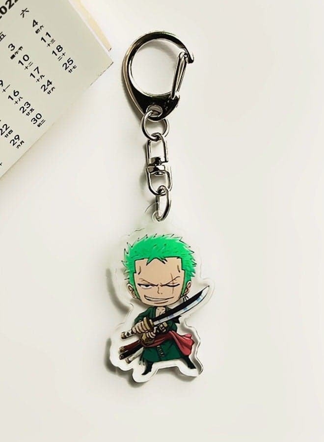 Anime One Piece Zoro Keychain Acrylic Double Sided Transparent