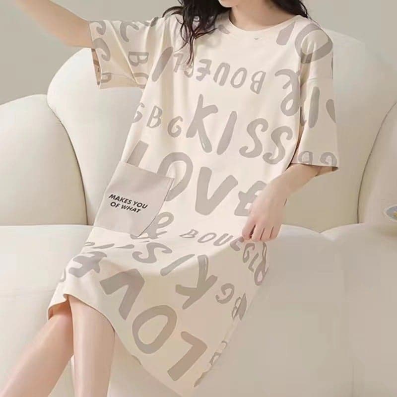 Pajamas Female Summer Student Sweet Short Sleeve Dress