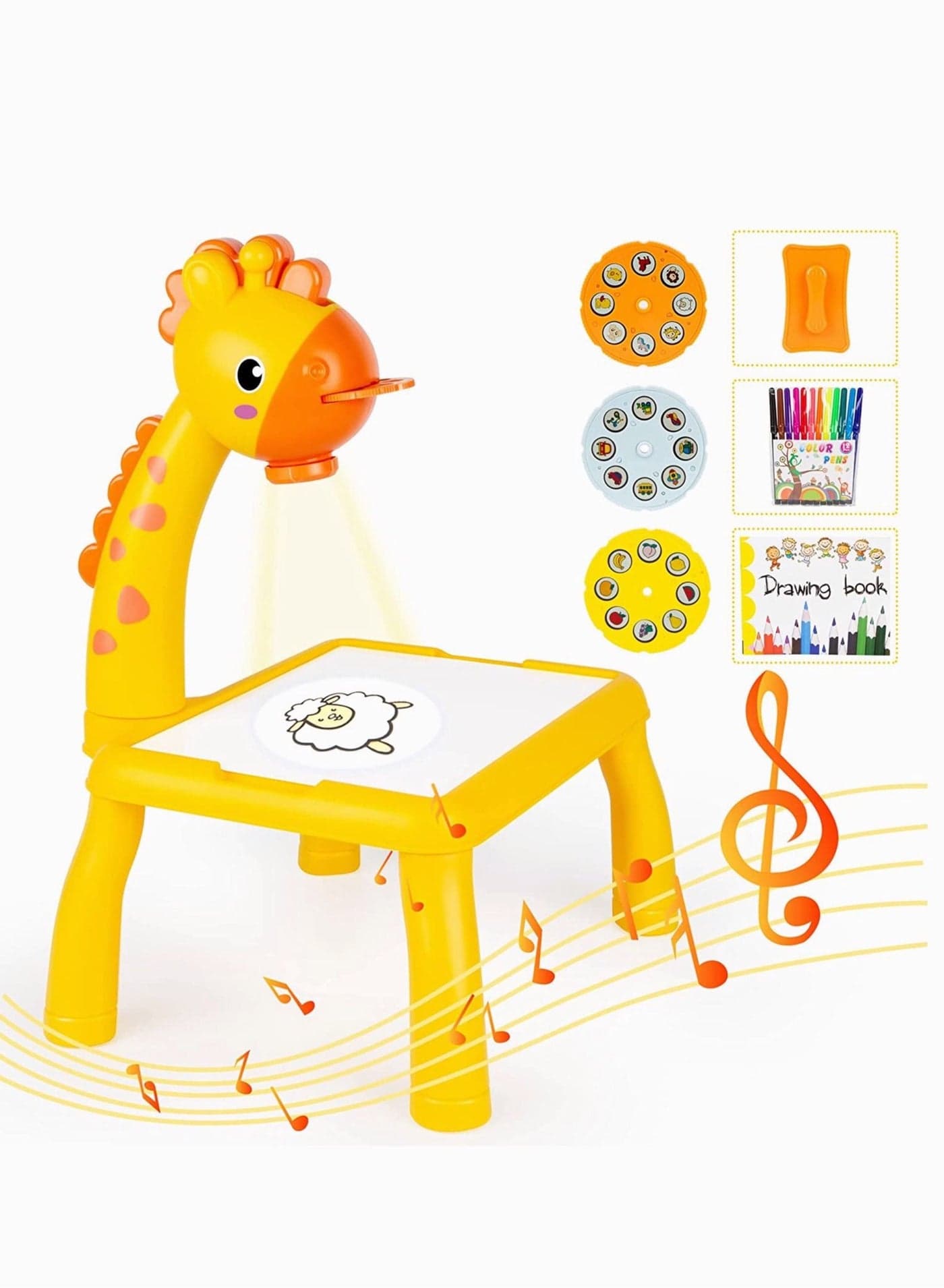 3 Year Old Kids Colorful Drawing Erasable Doodle Board for Childs with Projection Lamp Educational Toys