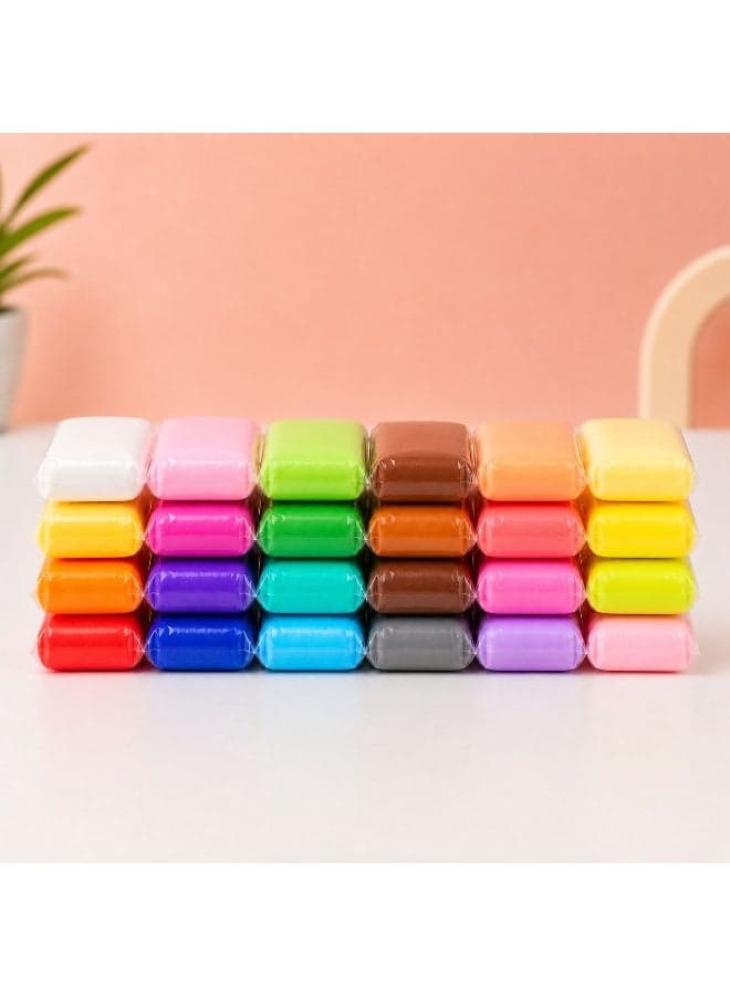 🧸 24 Colors Air Dry Clay Kit for Kids with Tools – Ultra Light Modeling Clay DIY Craft Set
