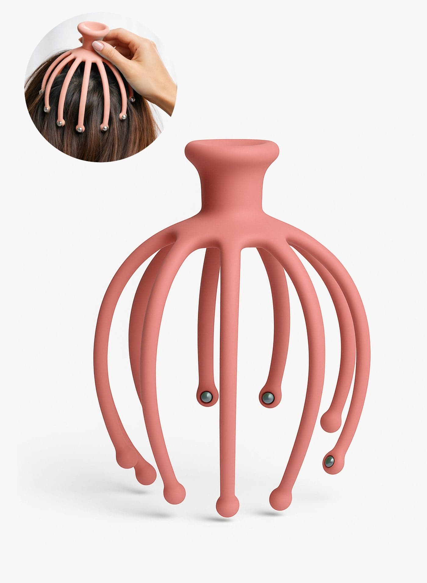 Handheld Silicone Scalp Massager With Flexible Massage Nodes