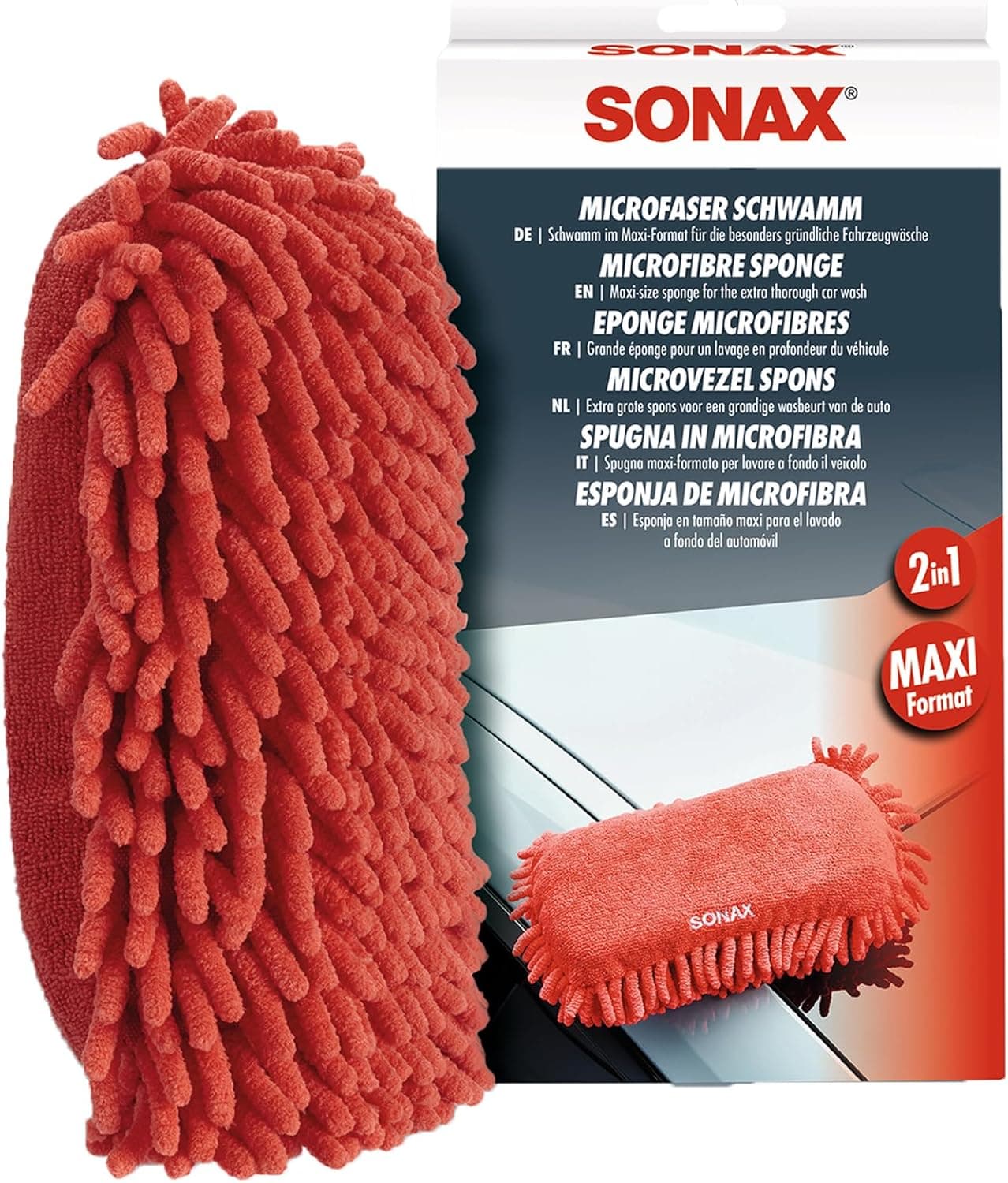 Sonax Microfibre Sponge (1 Piece) - XL Sponge, Highly Absorbent. Foams up Car Shampoo and Removes Stubborn Dirt