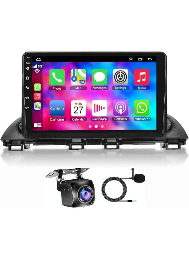 Fit Mazda 3 Car Stereo Mazda 3 Axela Android Screen 2014-2019 With Apple Carplay Android Auto Wireless WiFi DSP FM&AM BT AHD Camera Included Fast Interface QLED (2+32GB Carplay 4CORE)