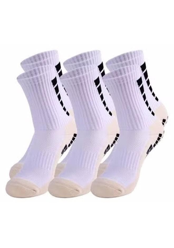 3Pair Men's Soccer Socks Anti Slip Non Slip Grip Pads for Football Basketball Sports Grip Socks