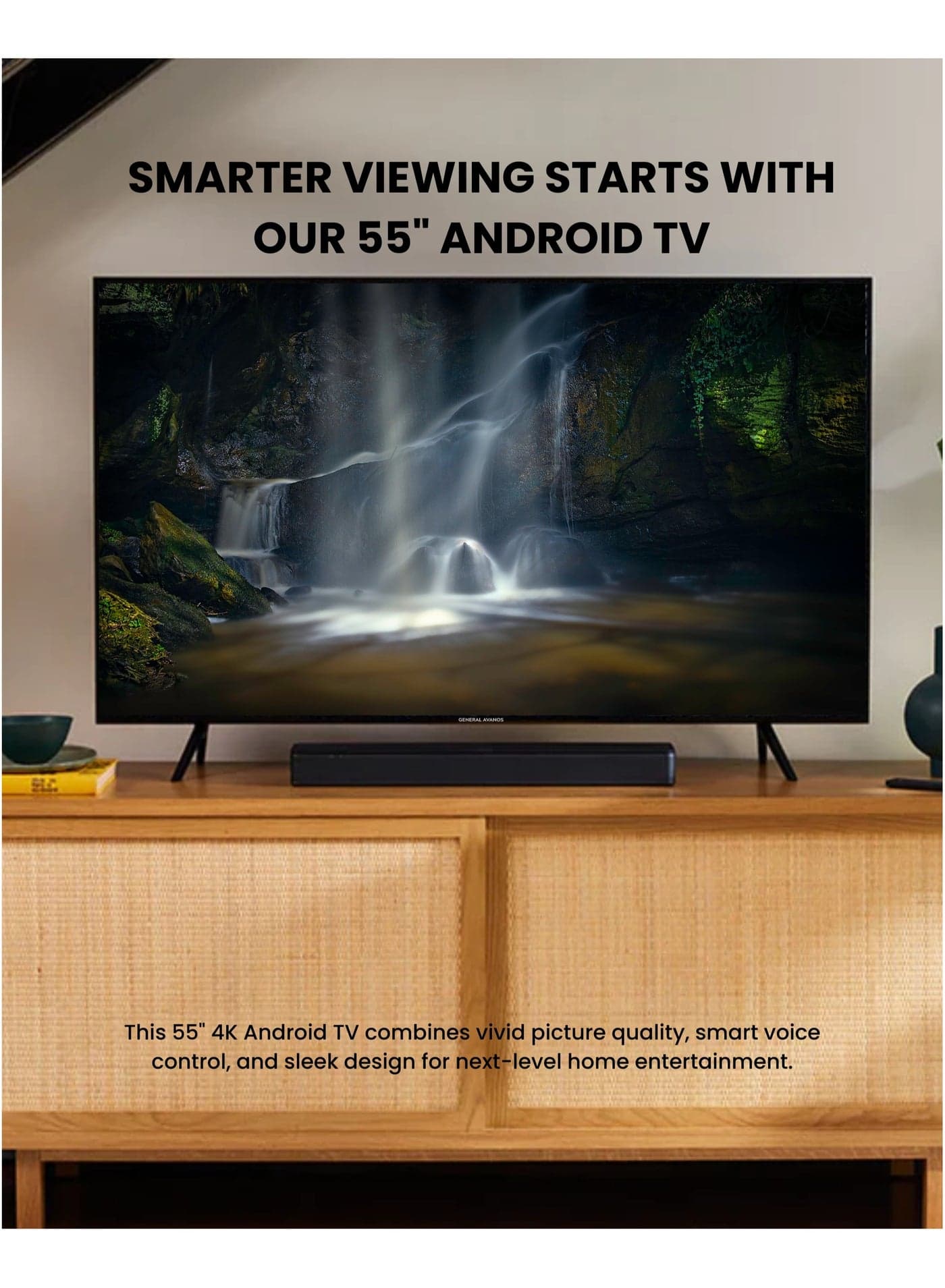 55-inch Android Smart LED TV, UHD, Netflix, YouTube,Prime, HDMI, USB