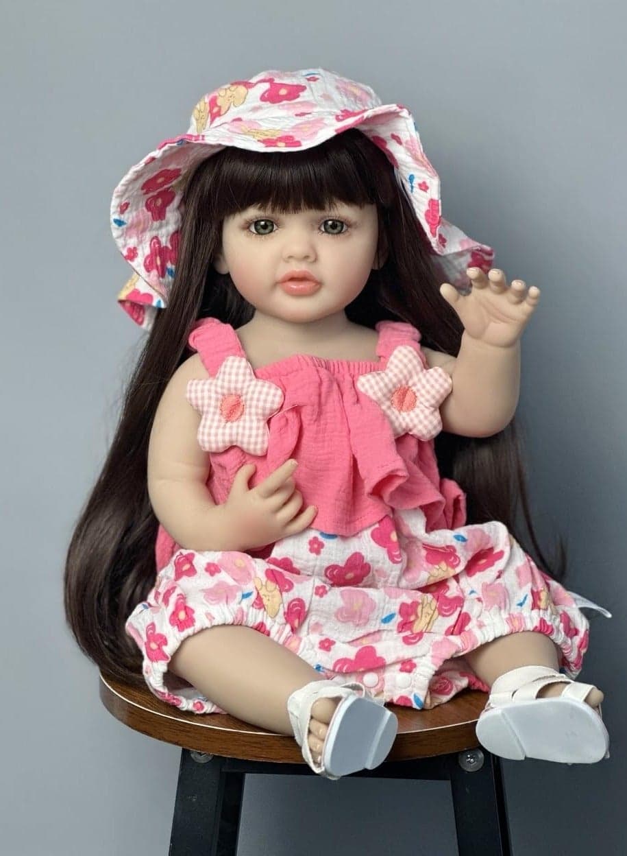22 inch 55cm Reborn Baby Doll Soft Full body Silicone vinyl Doll Newborn real like Baby Doll Girl Toy - PINK4