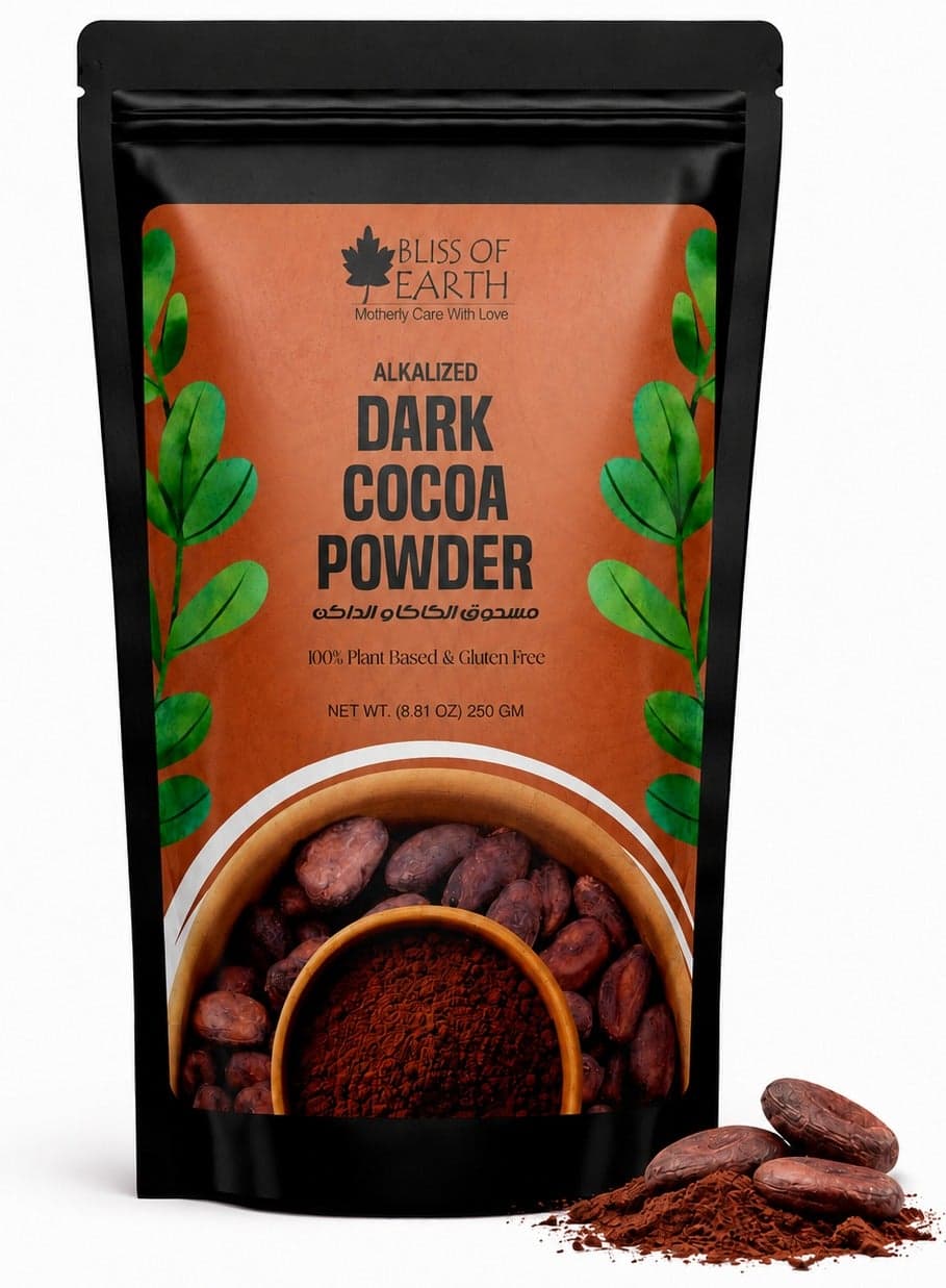 Bliss of Earth Dark Cocoa Powder 250g | Alkalized Unsweetened Cocoa Powder | Pure Baking Cocoa for Cakes, Brownies & Hot Chocolate | Vegan & Keto Friendly