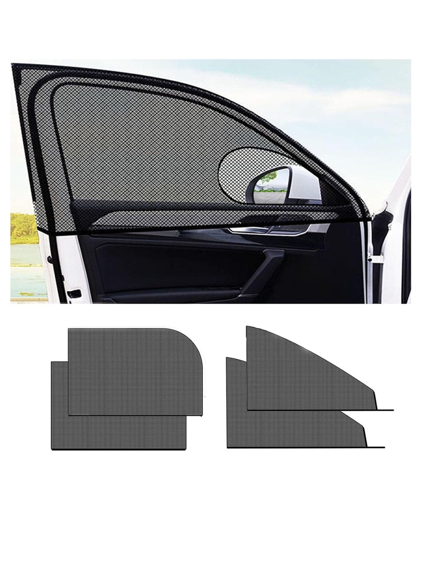 Car Side Window Sun Shade Window Sunshades Privacy Curtains Breathable mesh fabric Heat Block UV Protection Protection from Bugs Stretch Car Window Screens for Baby Camping