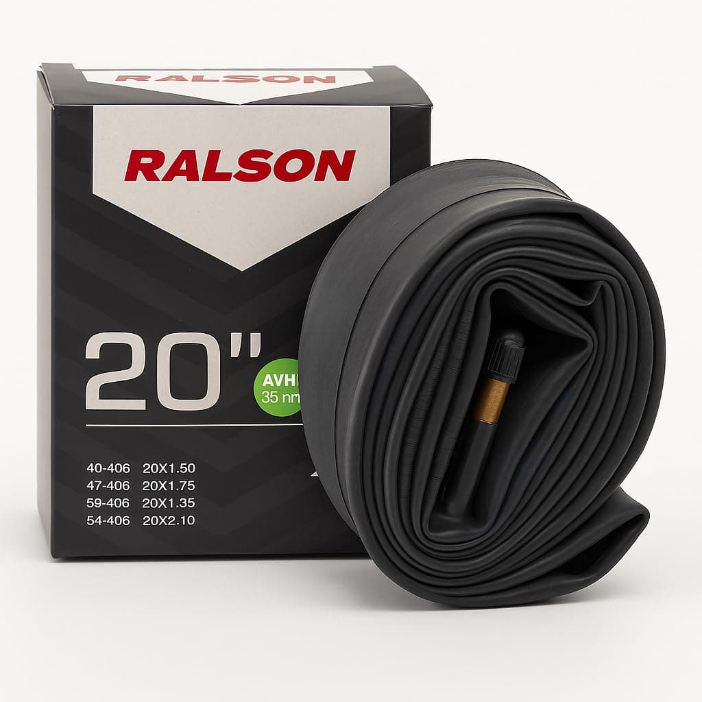 RALSON 20 Inch Bicycle Inner Tube (20x1.50–20x2.125) Fits 40-406/47-406/50-406/54-406/57-406 | 35mm AV Schrader Valve | Butyl Rubber Tube for Kids Bike, BMX, Scooter, Stroller, Folding