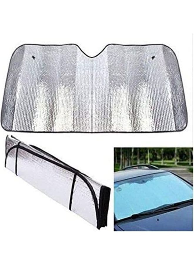 Metallic Foldable Reflective Car Shades Protection From Sunlight 60x130cm