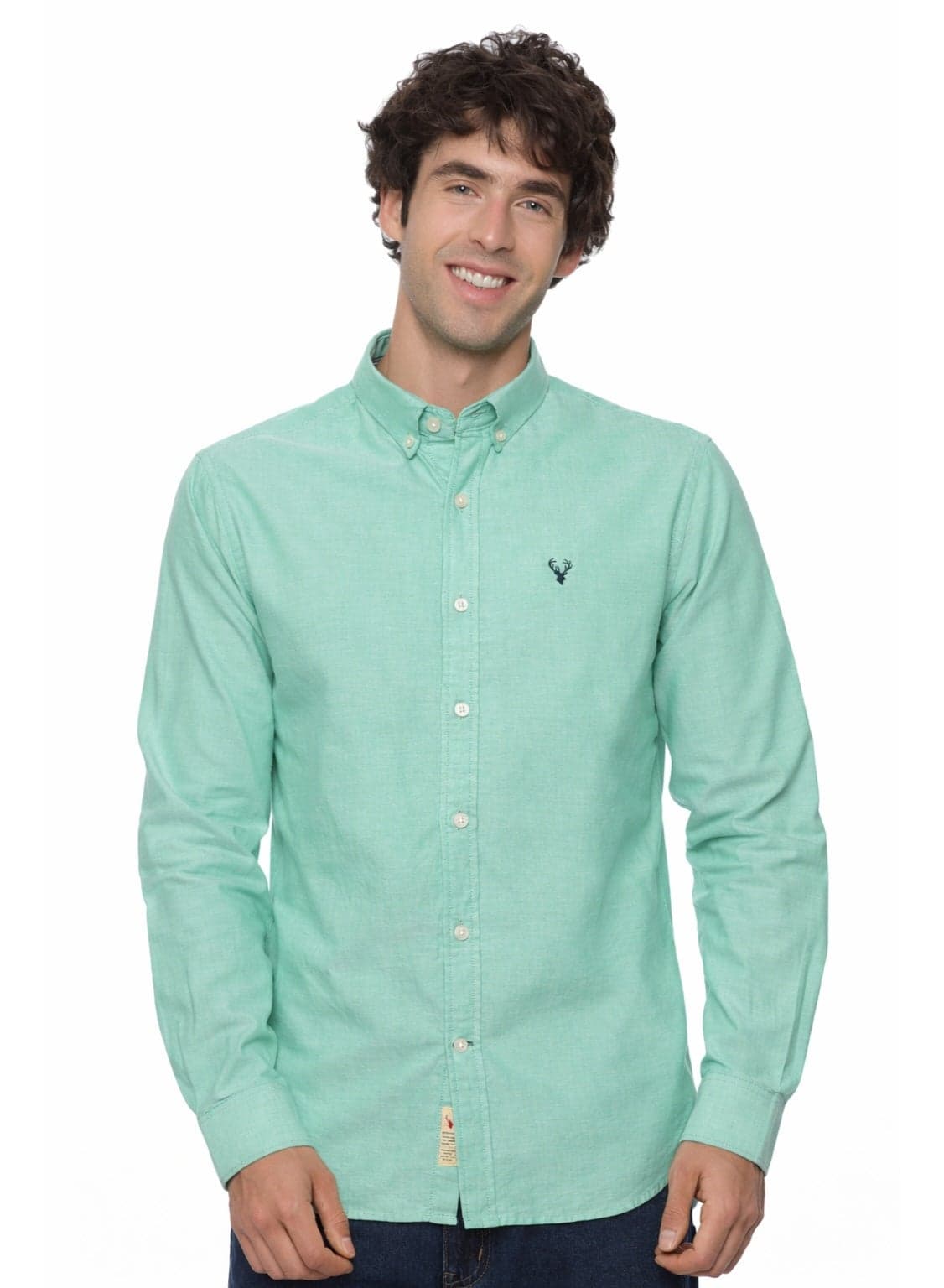 Men's Button Down Shirt | Casual Slim Fit Shirt | Long Sleeve Oxford Shirts For Men | Smart Fit Cuff- Pista Green