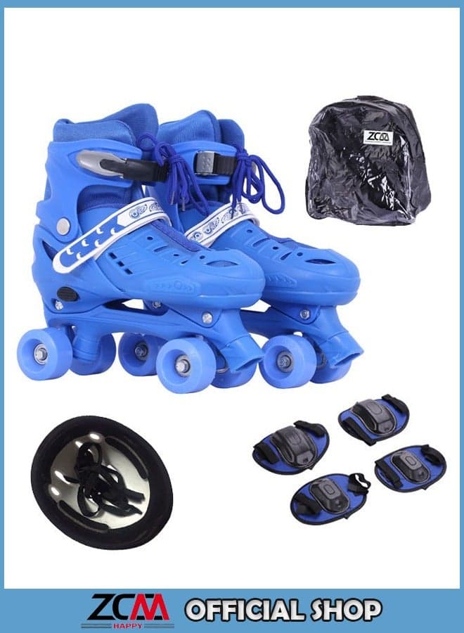 Kids Unisex Four Wheel Roller Skating Shoes Set of 7
