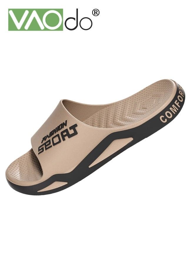 Men's Slippers House Slides Shower Sandals Thick Sole Non-slip Slip On Fashion Outdoor Beach Slippers Ultimate Comfort Lightweight Thick Sole Beige