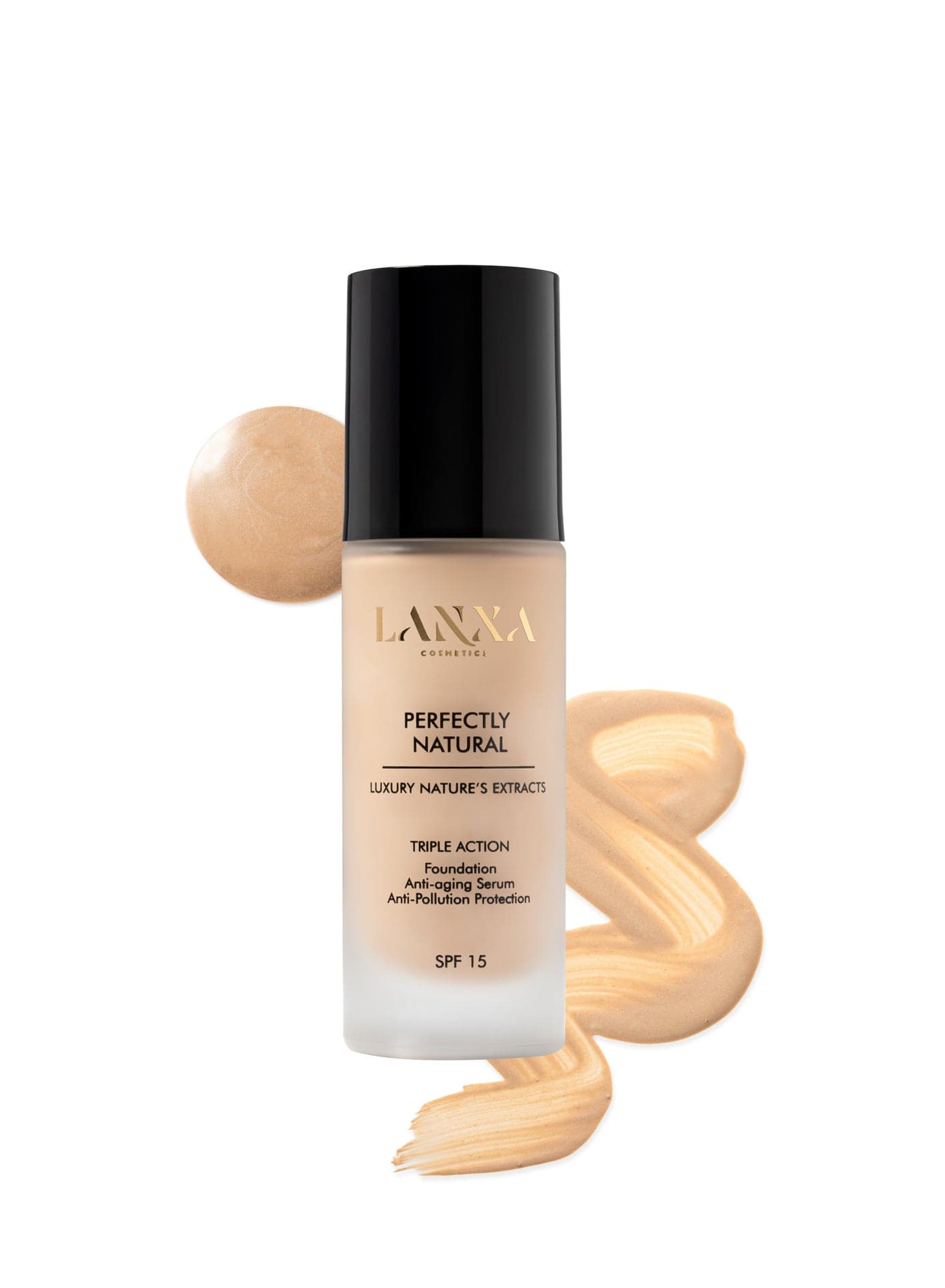 Perfectly Natural Luxury Nature’s Extracts – 3-in-1 Anti-Aging Serum, Foundation & SPF 15 Protection – 30ml – 100% Vegan Friendly