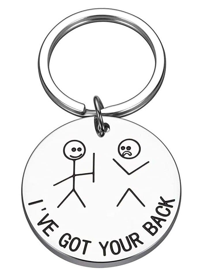 Friendship Day Keychain for Friends Boyfriend Girlfriend Wife Husband Key Chain Key Ring (Silver)