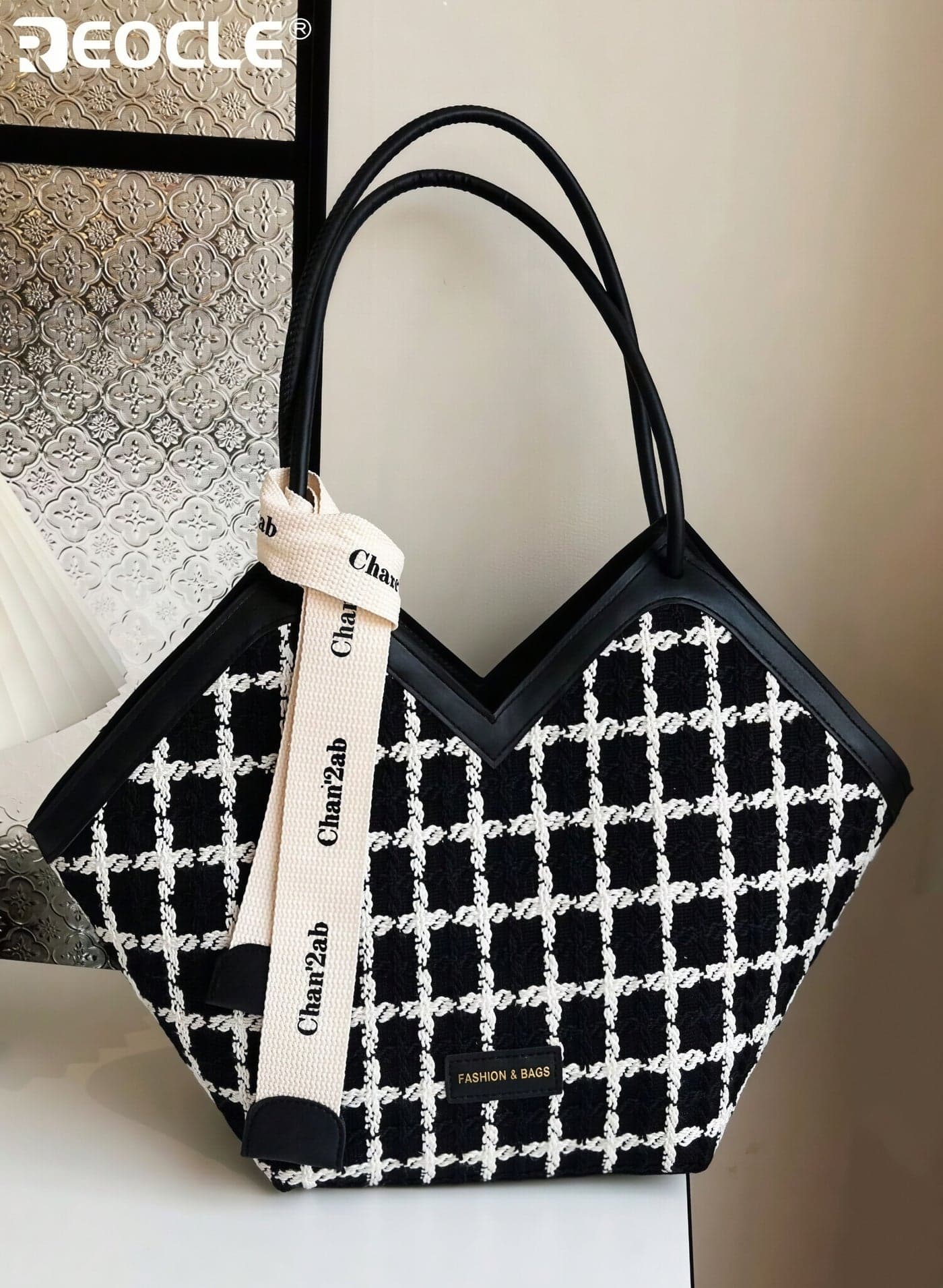 Women's Patterned Hobo Bag with Contrast Panels & Printed Strap Stylish Dual-Carry Shoulder Bag for Daily & Casual Use