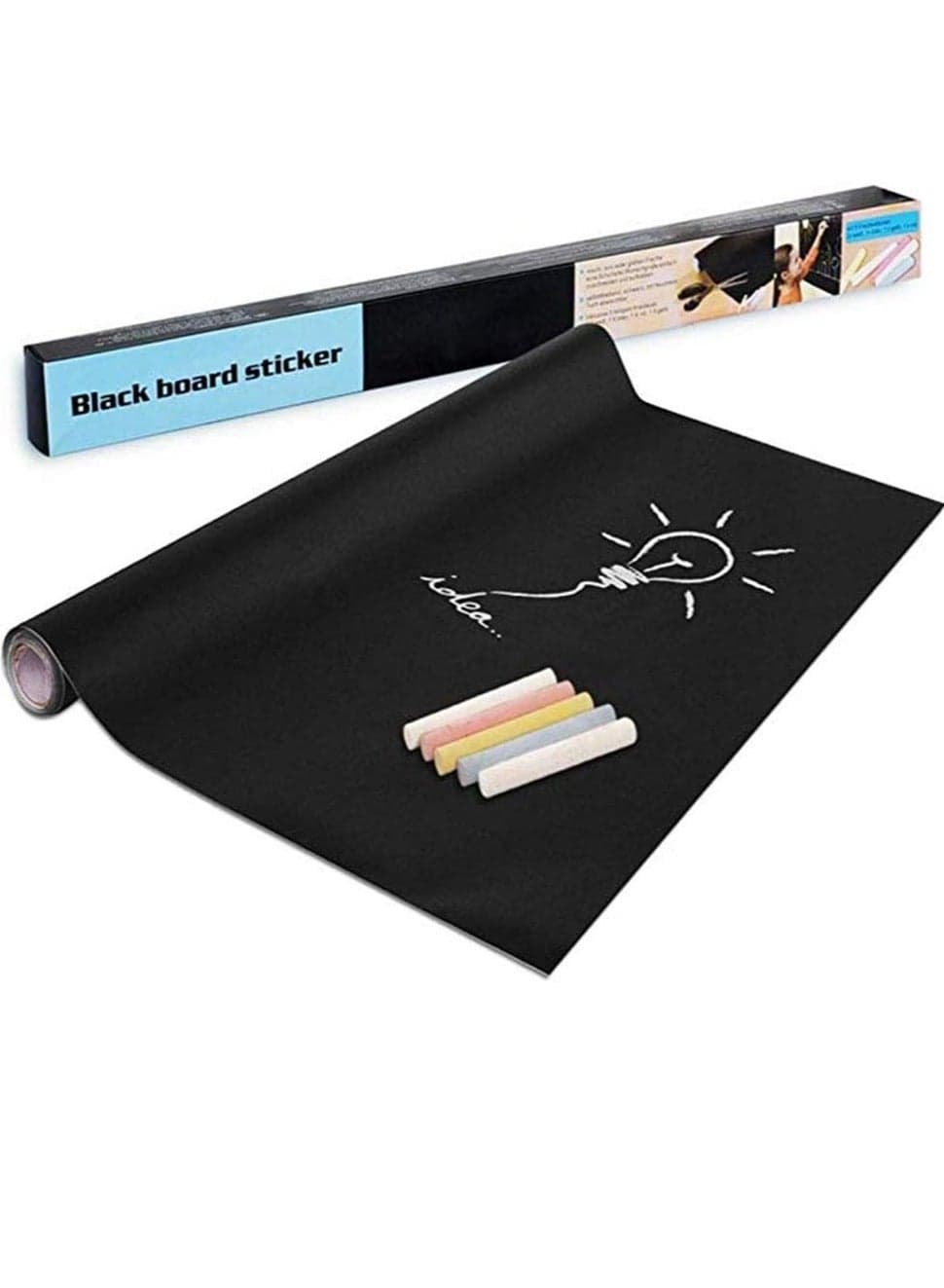Removable Chalkboard/Blackboard Wall Sticker 45x200cm Size With A Pack Of Chalks