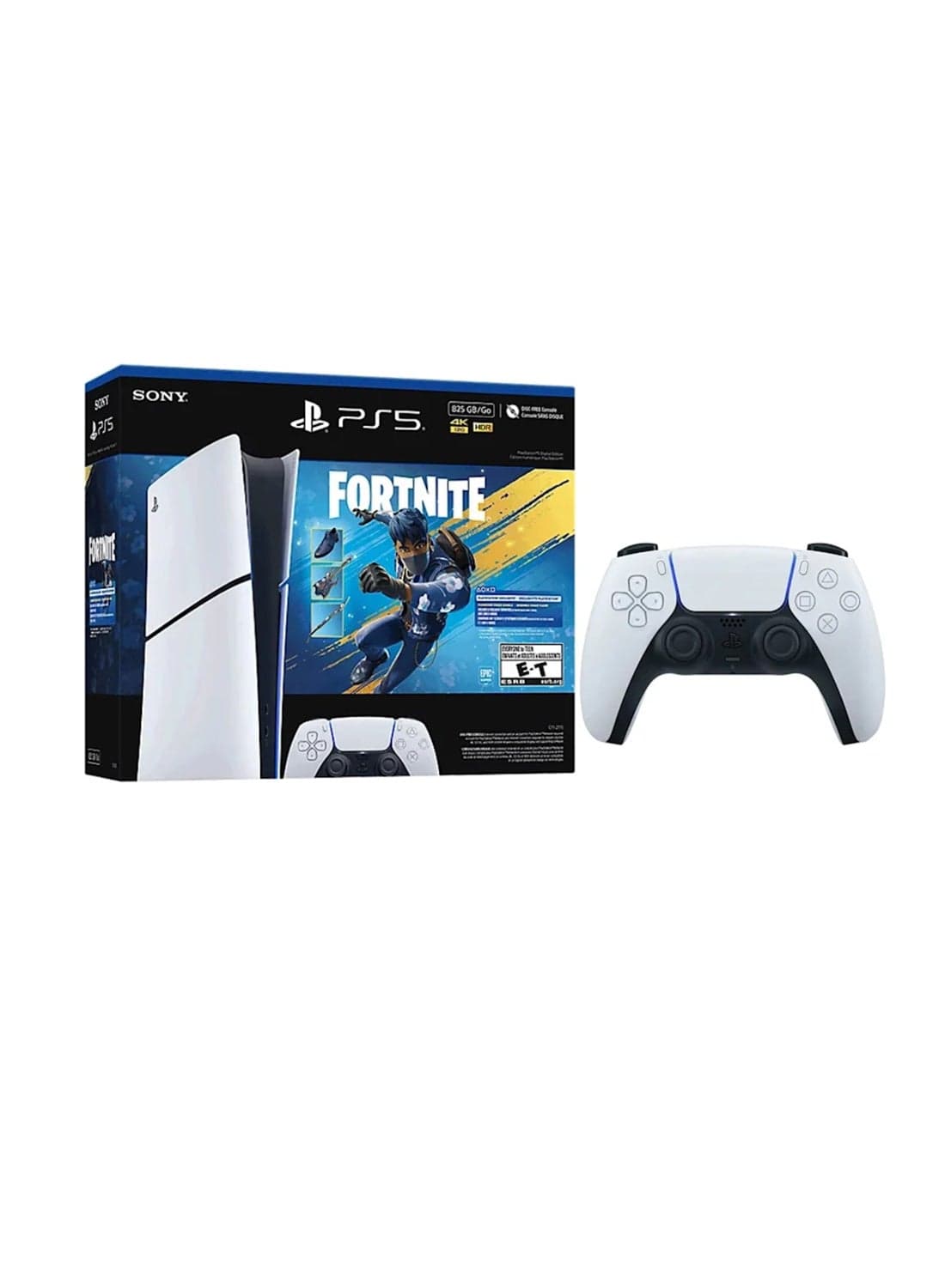 PlayStation®5 Digital Edition 825GB – Fortnite With Extra White Controller Bundle