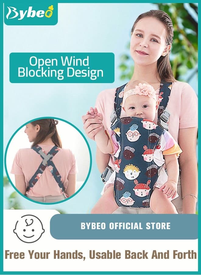 Baby Adjustable Wraps Carrier, Ergonomic Front Facing/Back Carriers for Newborn Newborn to Toddler 0-15kg, One Size Fits All
