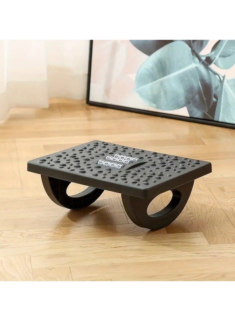 Rocking Foot Rest with Manual Massage Rollers (Black)