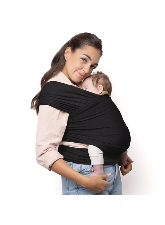 Baby Wrap Carrier, Original Baby Sling Carrier for Newborns (7–35 lbs), Soft, Secure, Hands-Free & Ergonomic, Ideal for Comfortable Bonding, New Parents (Black)